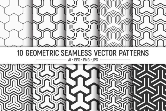 Download 10 Seamless Geometric Vector Patterns - Premium Resources