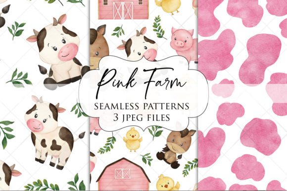 Download Pink Farm Seamless Pattern, Barn Pattern - Premium Resources