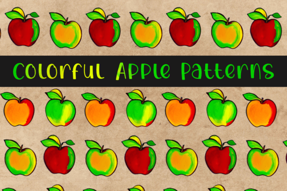 Download Cute Fun Colorful Vintage Apple Patterns - Premium Resources